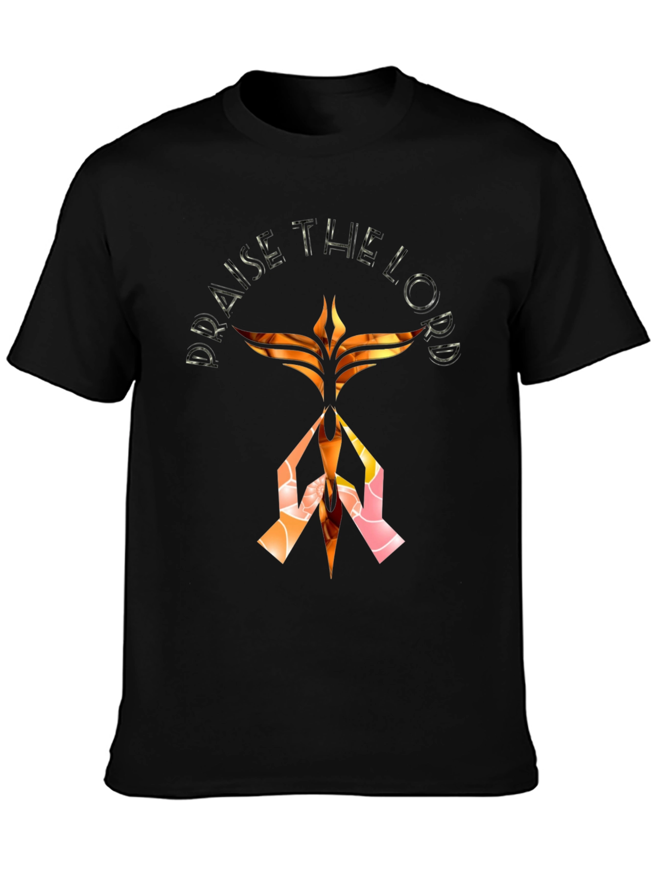 Praise The Lord Graphic Print Black T-Shirt