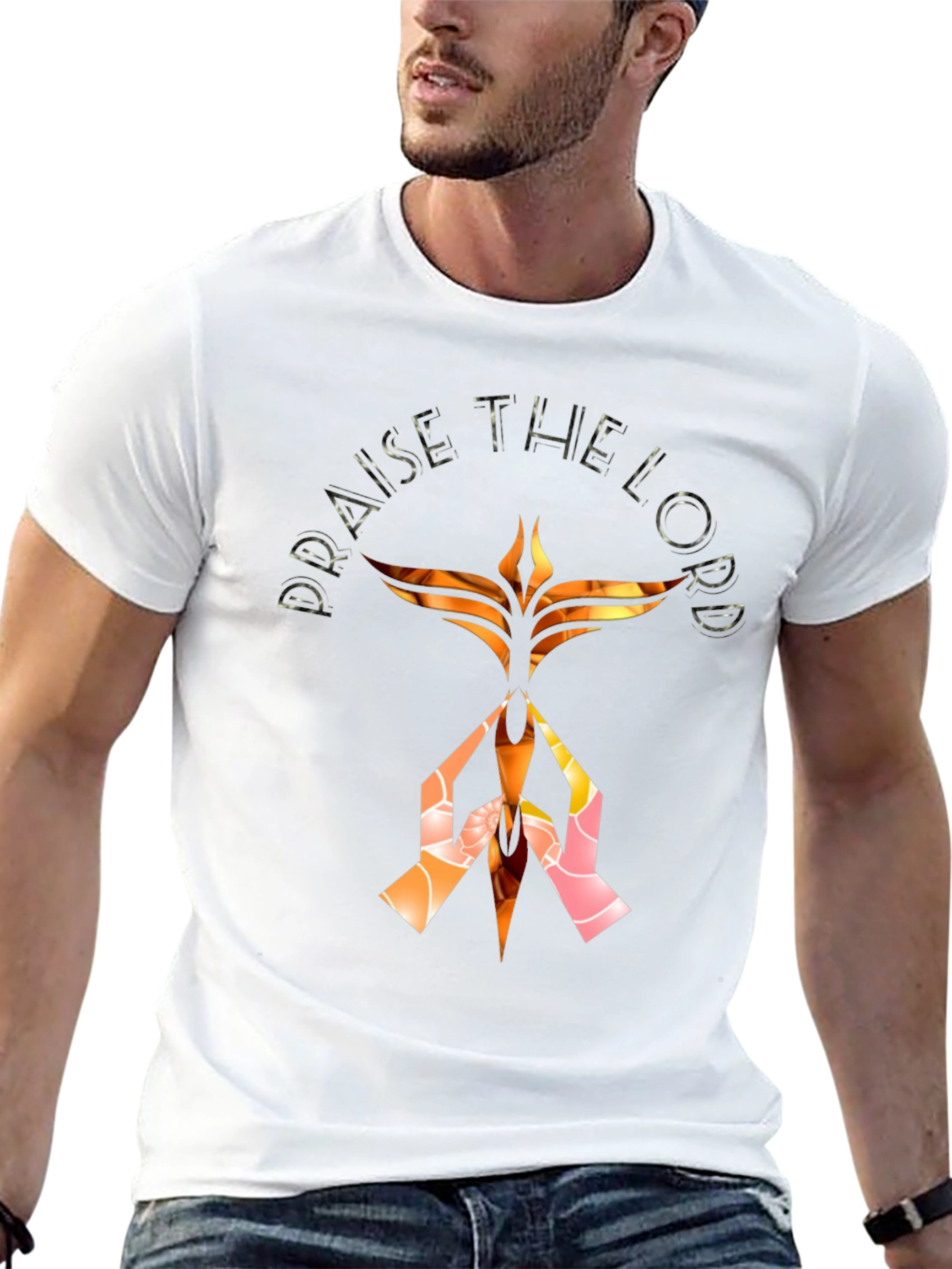 Praise The Lord Graphic Print Black T-Shirt