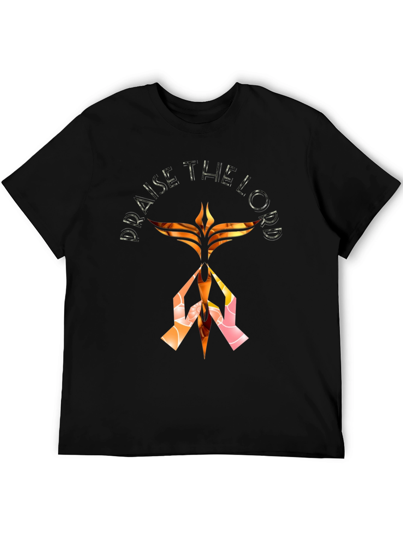 Praise The Lord Graphic Print Black T-Shirt