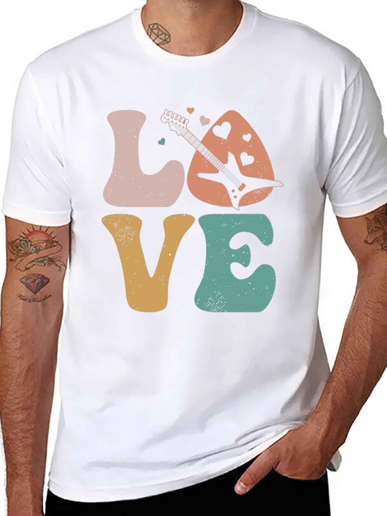 Retro Love Guitar Graphic Tee