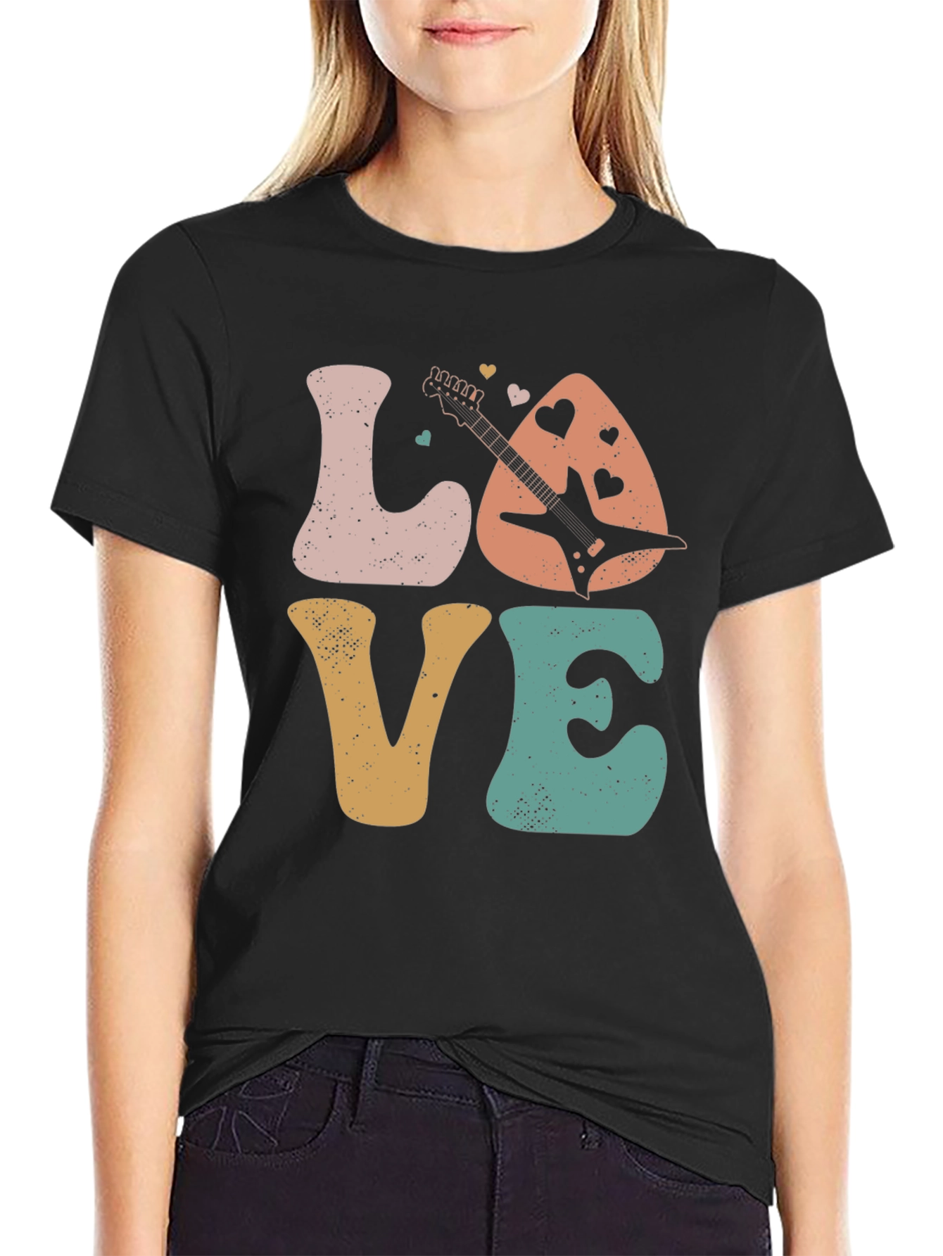 Retro Love Guitar Graphic Tee