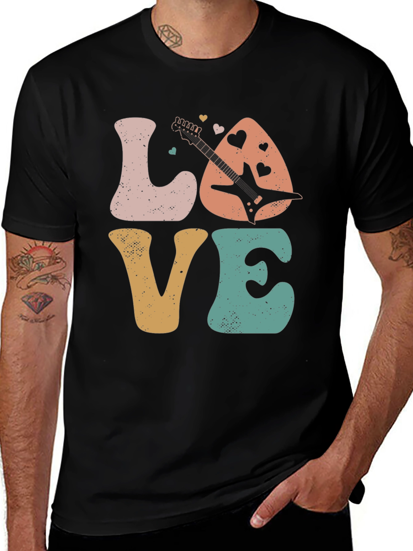 Retro Love Guitar Graphic Tee