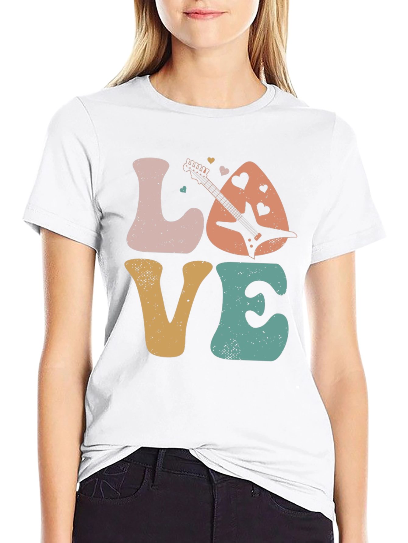 Retro Love Guitar Graphic Tee