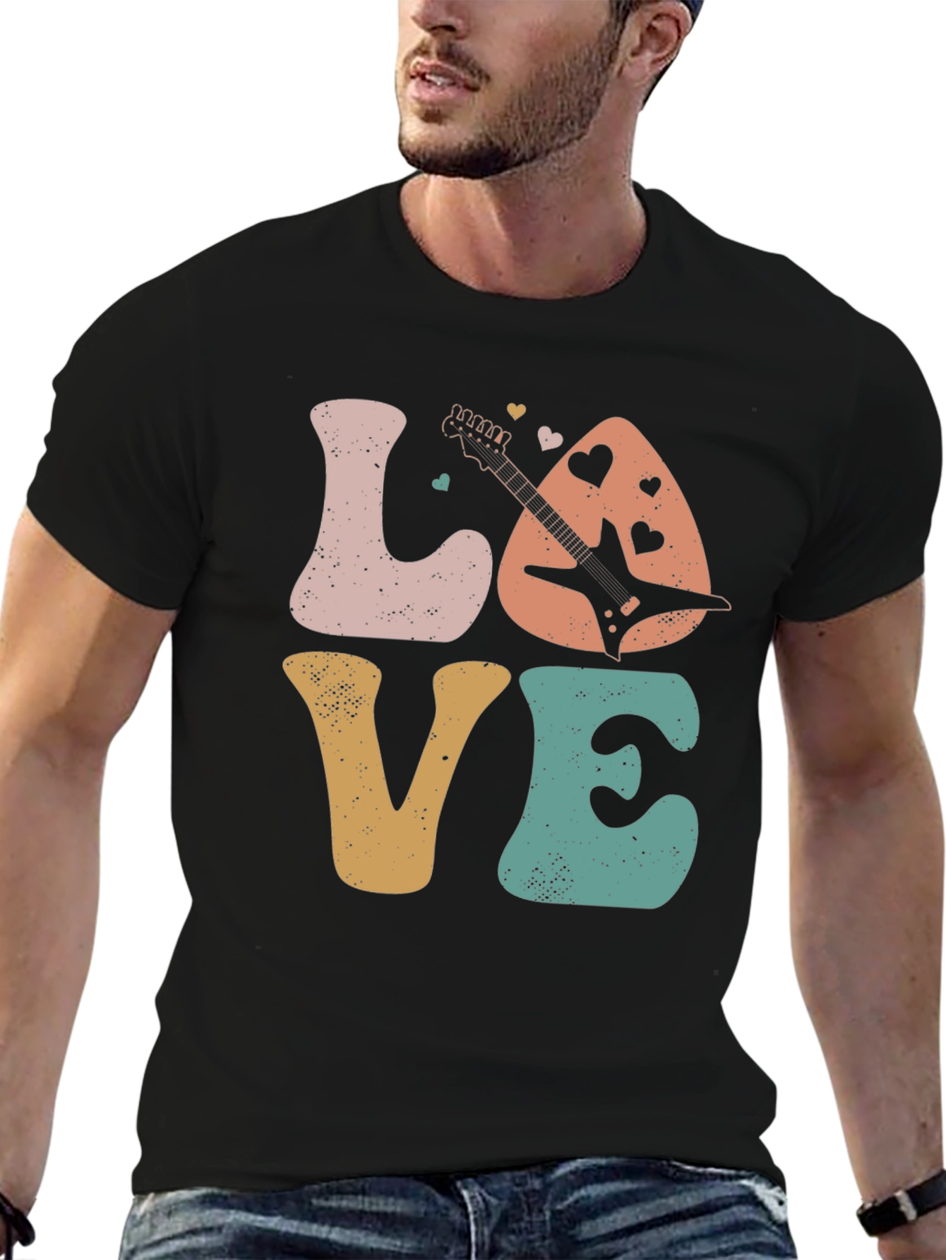 Retro Love Guitar Graphic Tee