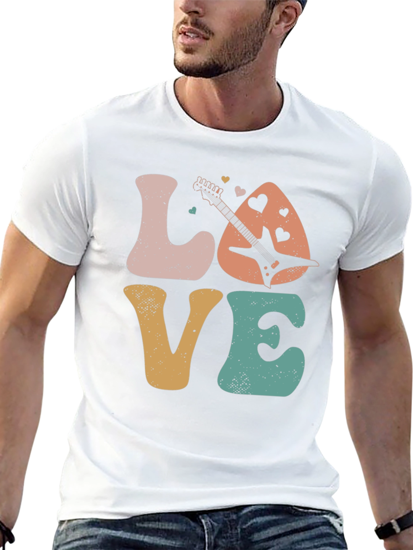 Retro Love Guitar Graphic Tee