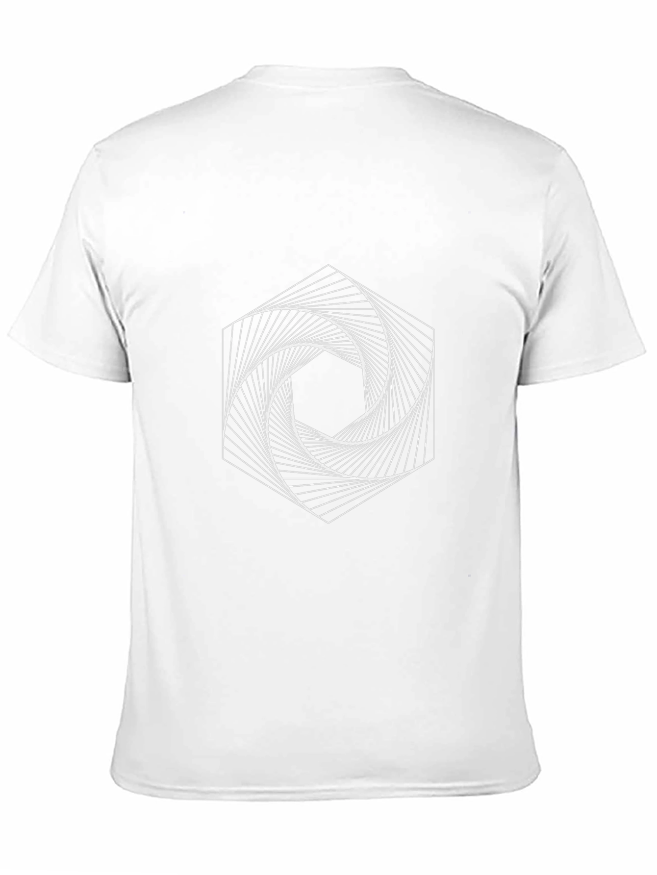 Geometric Spiral Graphic Tee - Modern Black T-Shirt