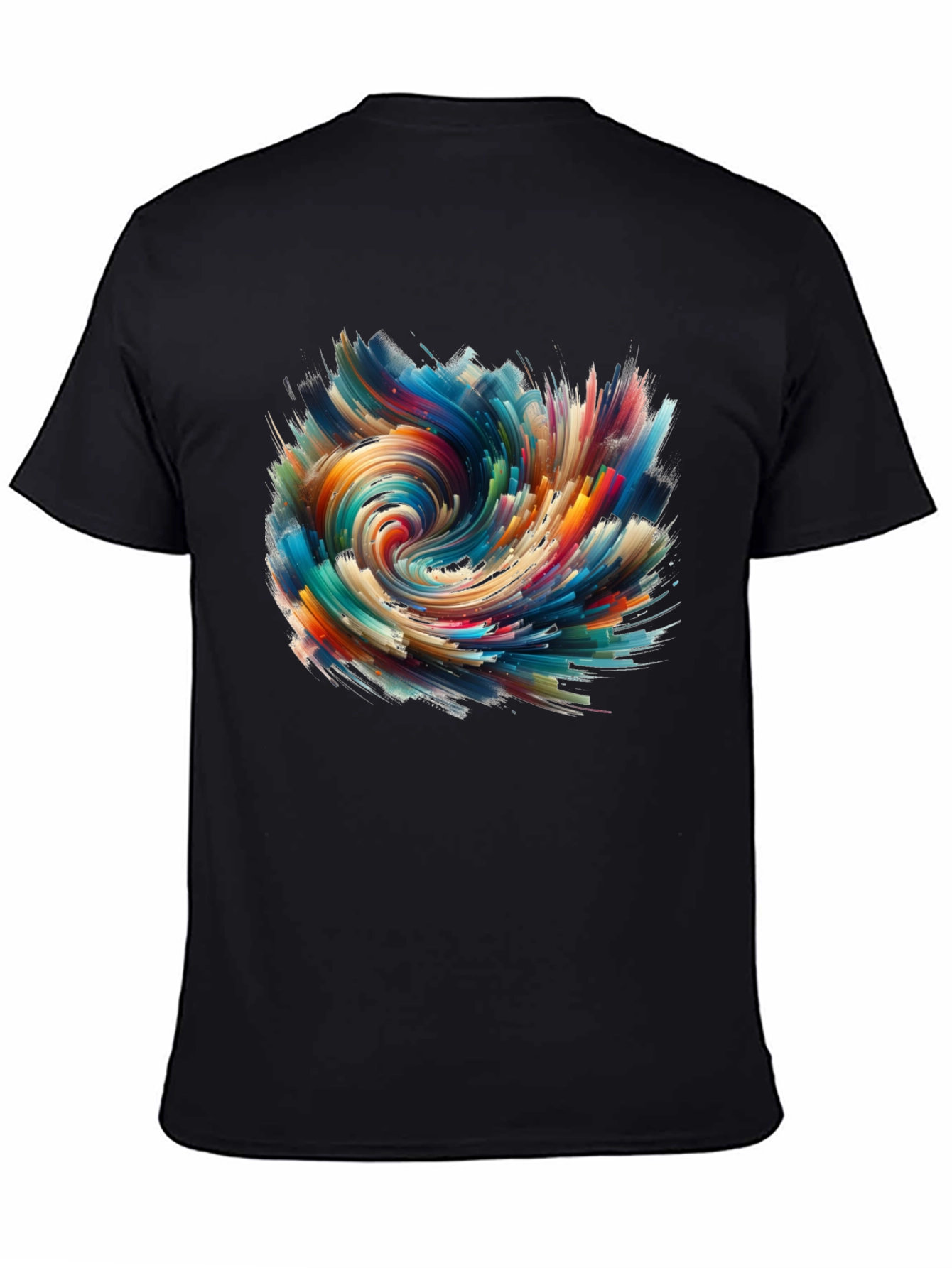 Abstract Swirl Graphic Black T-Shirt
