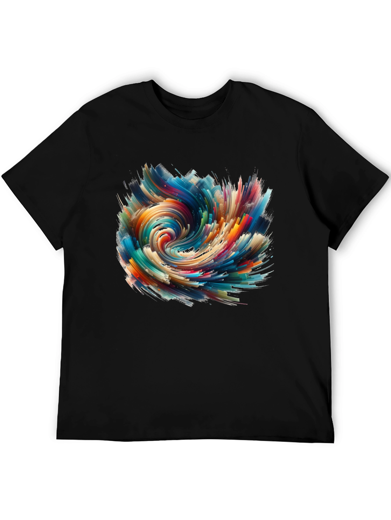 Abstract Swirl Graphic Black T-Shirt