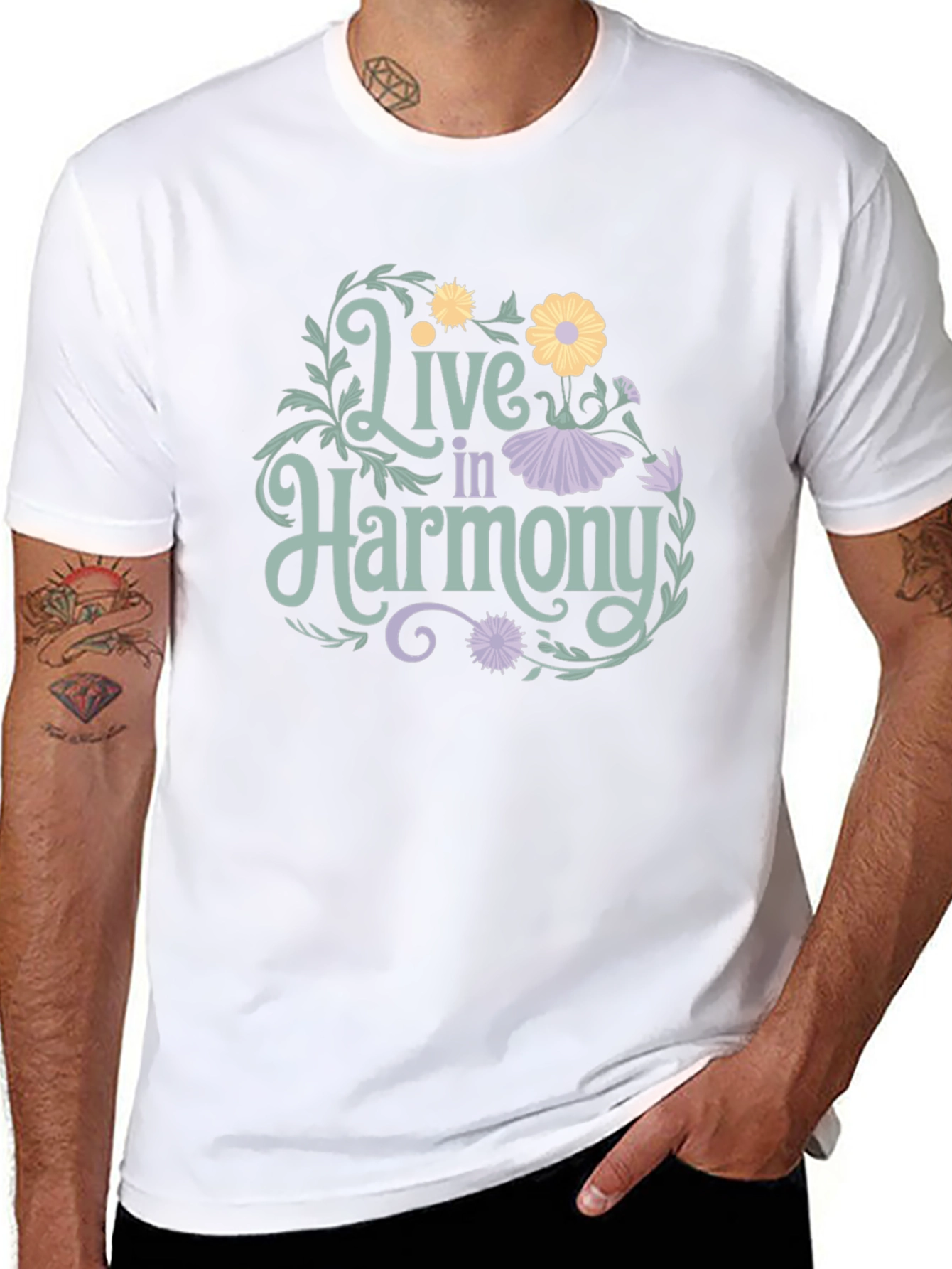 Live In Harmony Floral Graphic T-Shirt