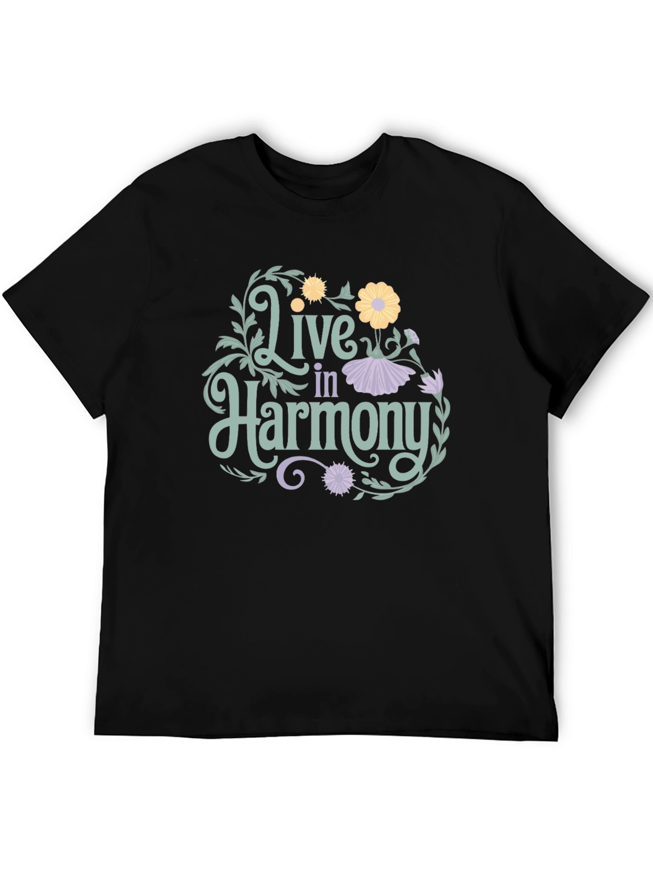 Live In Harmony Floral Graphic T-Shirt