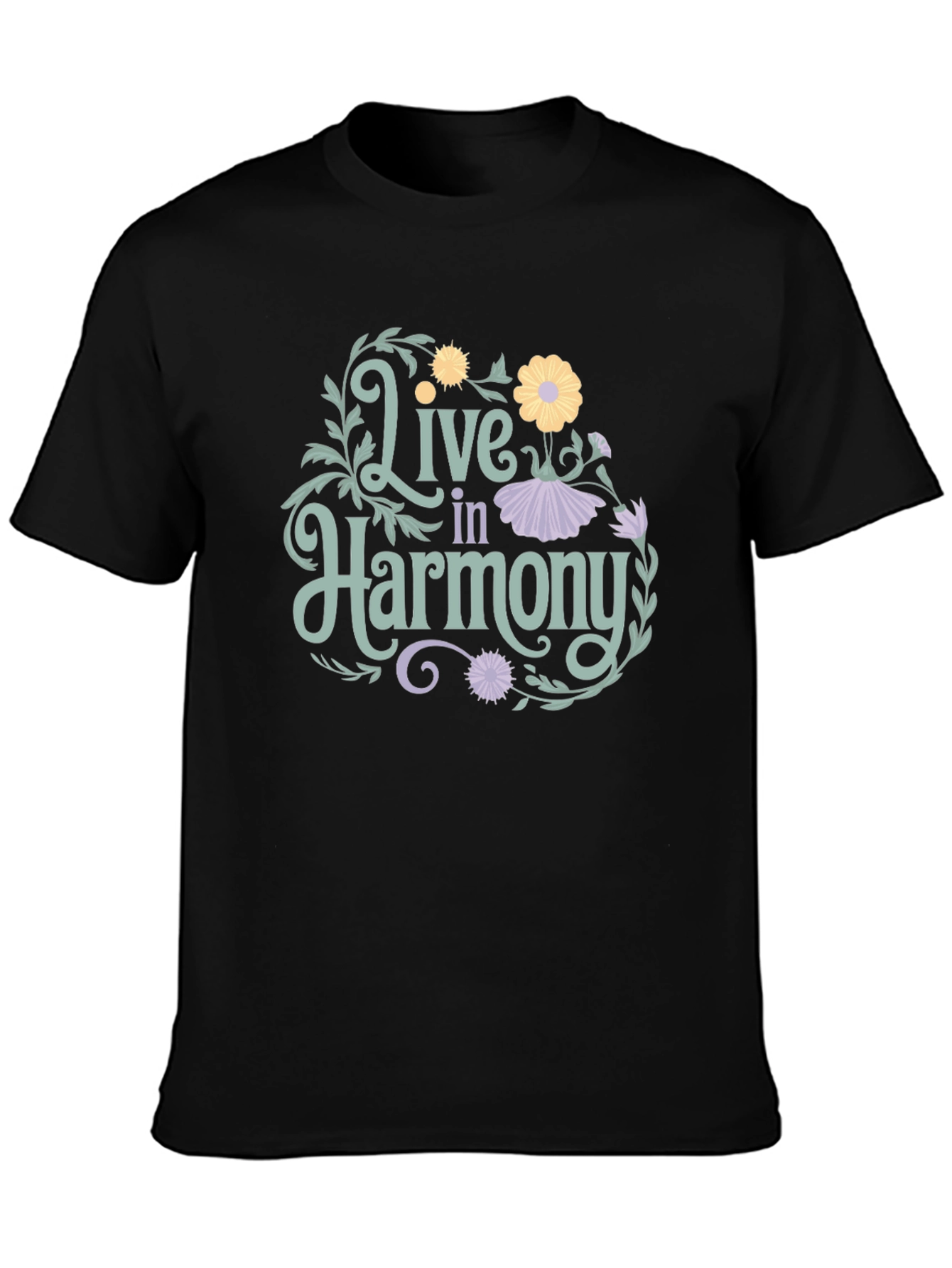 Live In Harmony Floral Graphic T-Shirt