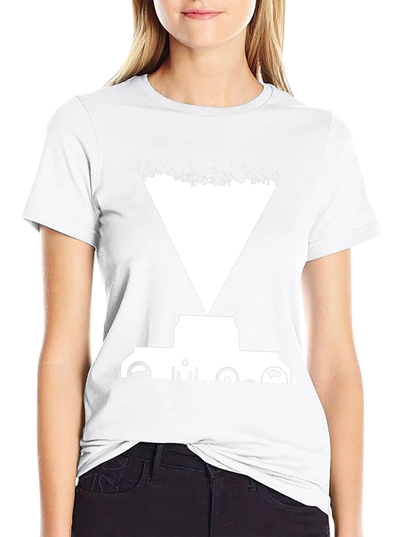 Abstract Graphic Tee - Black Cotton Blend Shirt