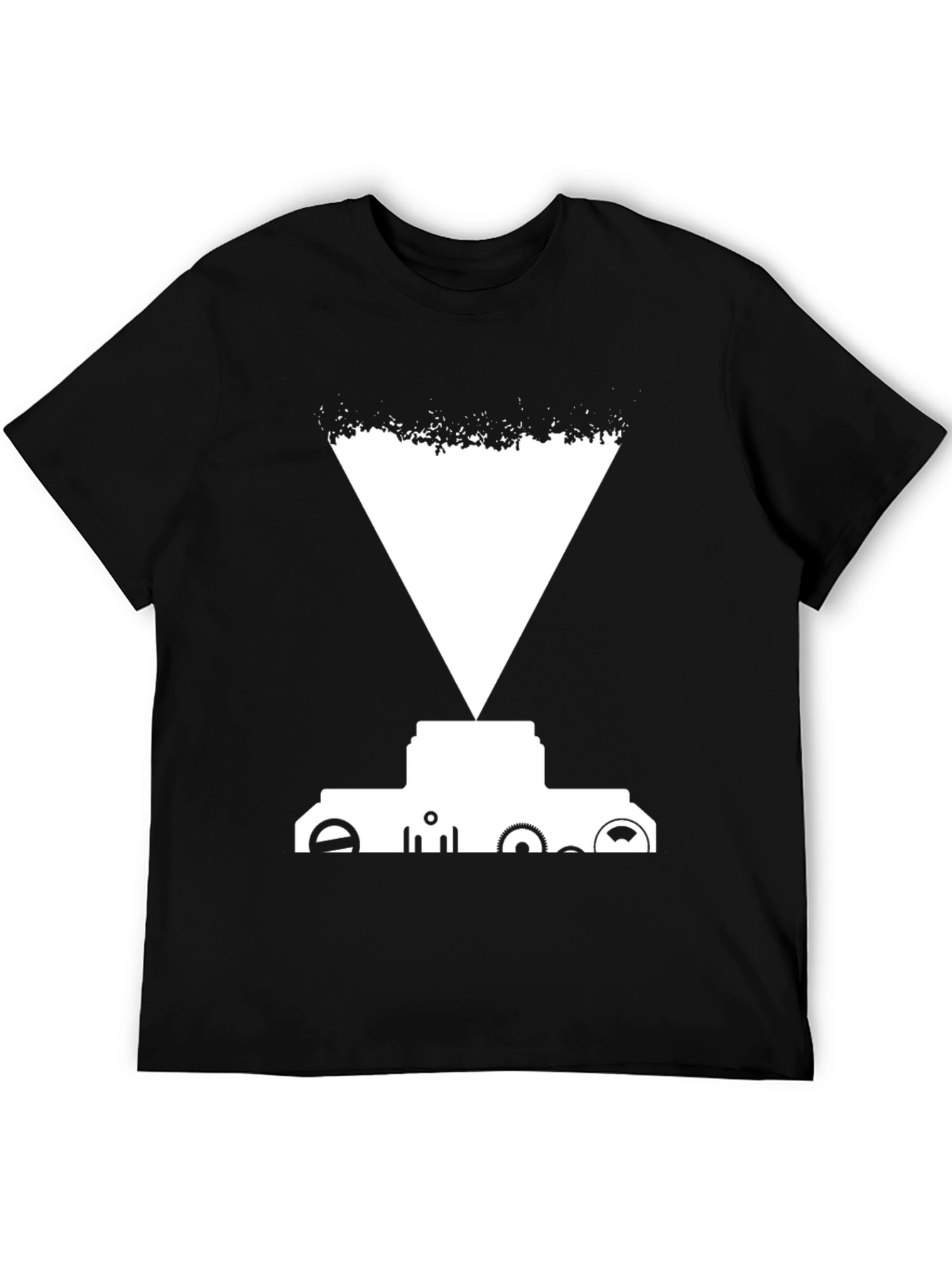 Abstract Graphic Tee - Black Cotton Blend Shirt