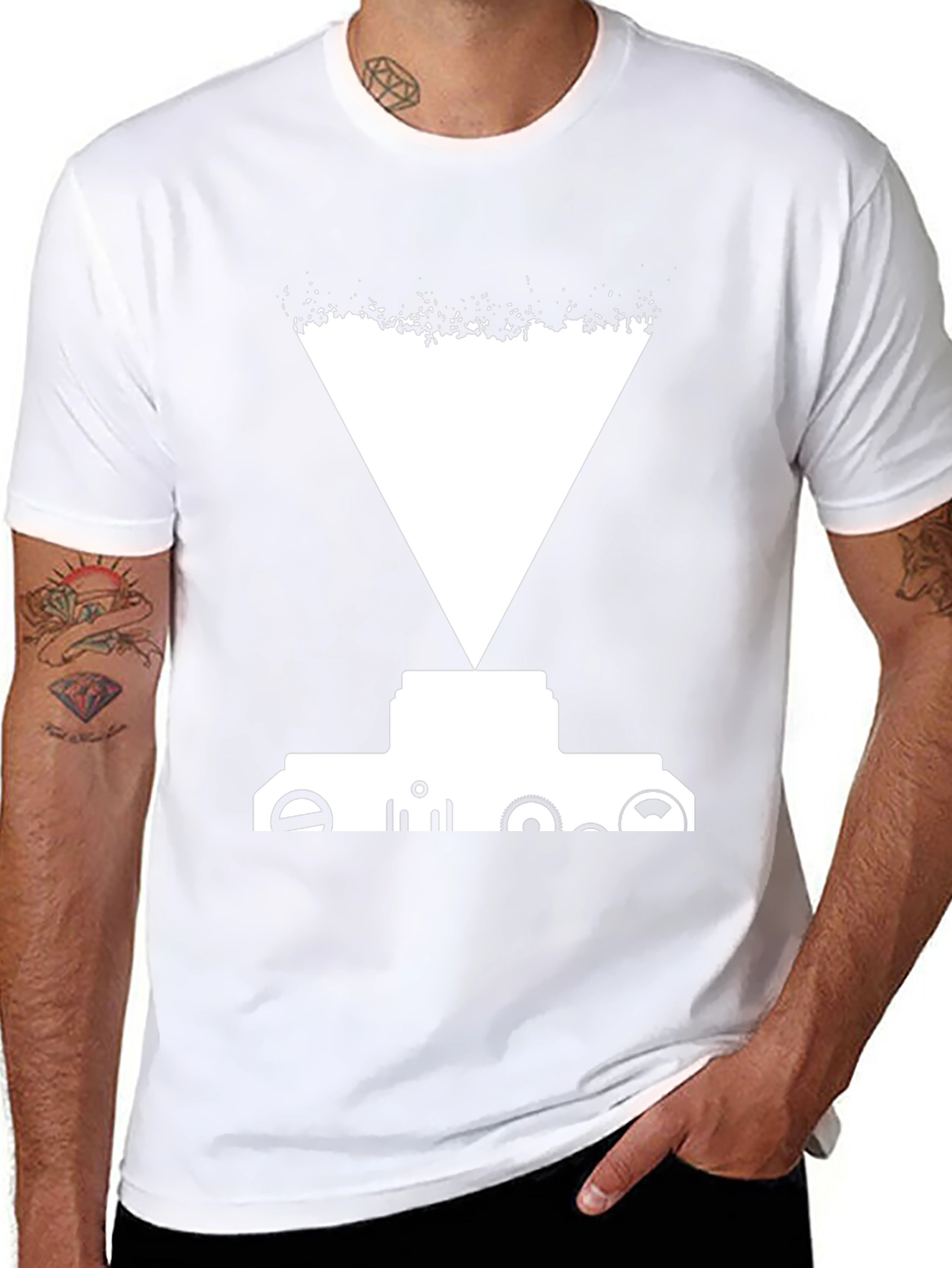 Abstract Graphic Tee - Black Cotton Blend Shirt