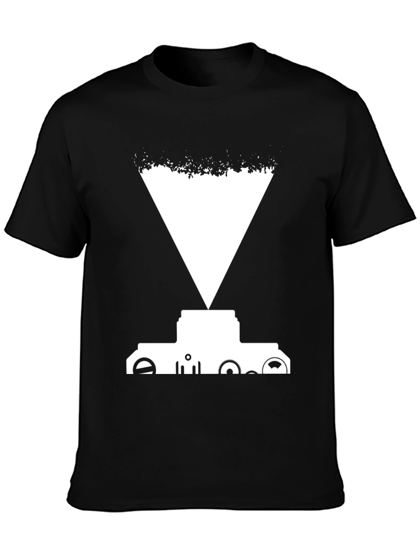 Abstract Graphic Tee - Black Cotton Blend Shirt