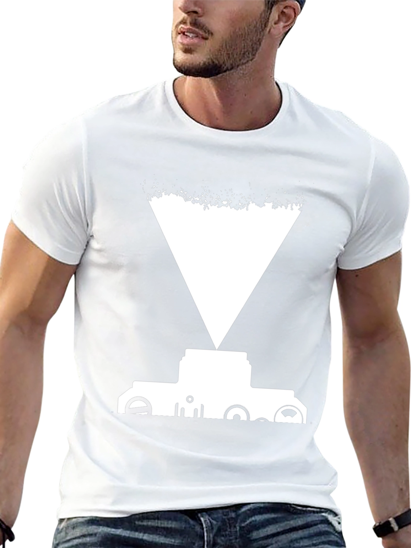 Abstract Graphic Tee - Black Cotton Blend Shirt