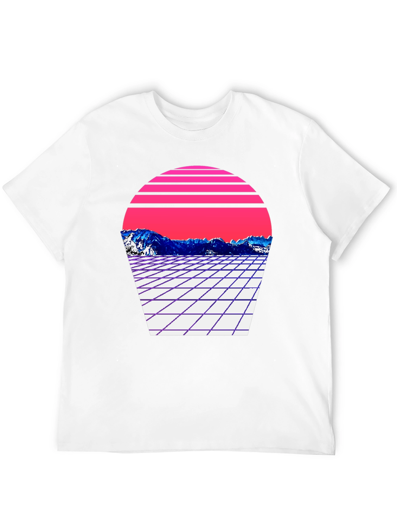 Retro Wave Mountain T-Shirt - Black