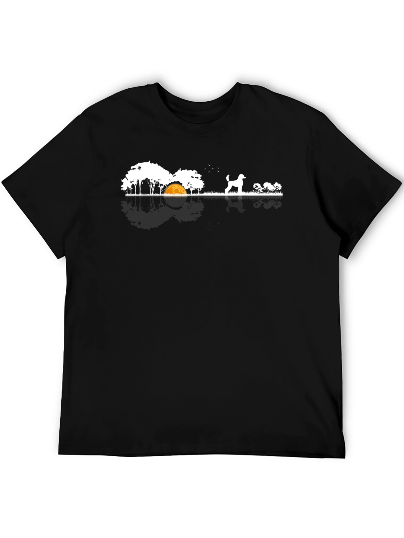 Dog Camping Scene T-Shirt - Black