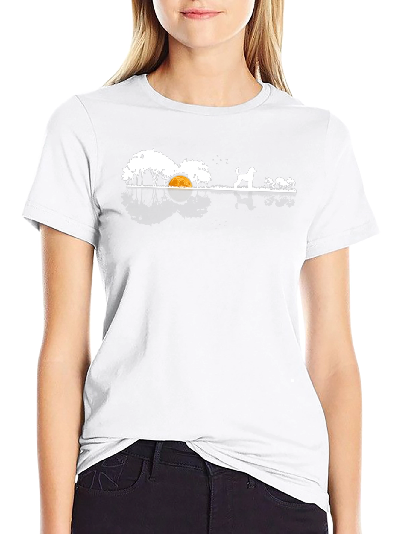 Dog Camping Scene T-Shirt - Black