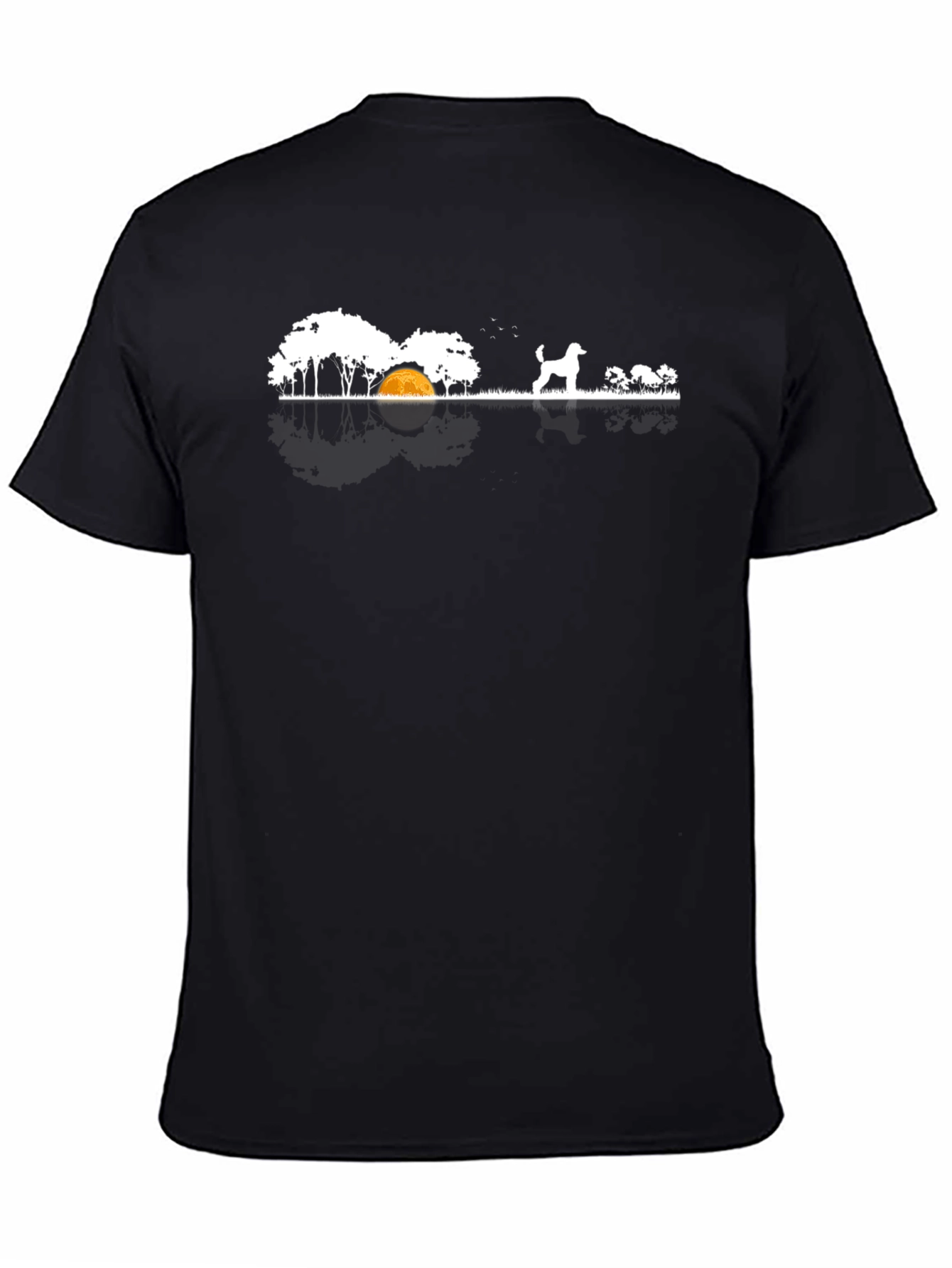 Dog Camping Scene T-Shirt - Black
