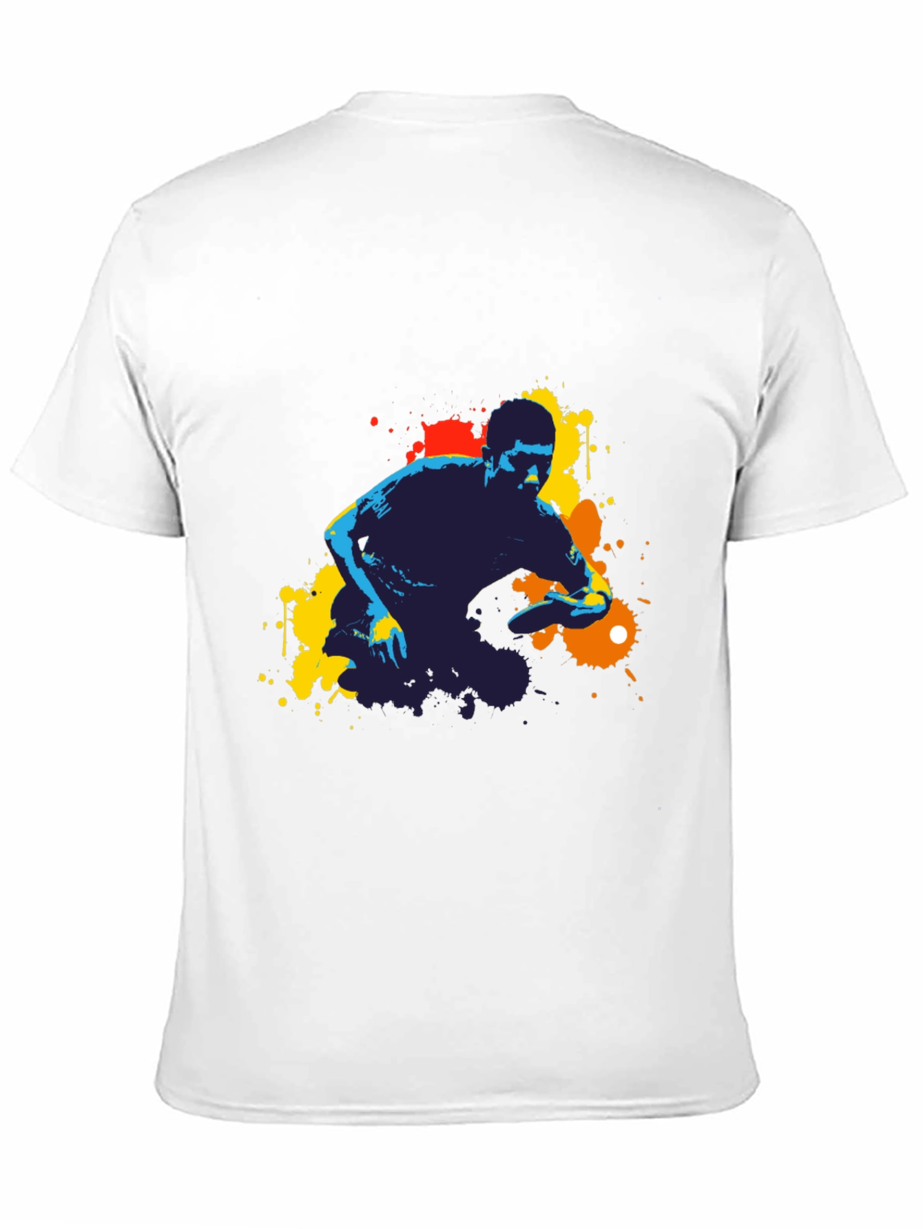 Abstract Ping Pong Player Graphic Tee - Black