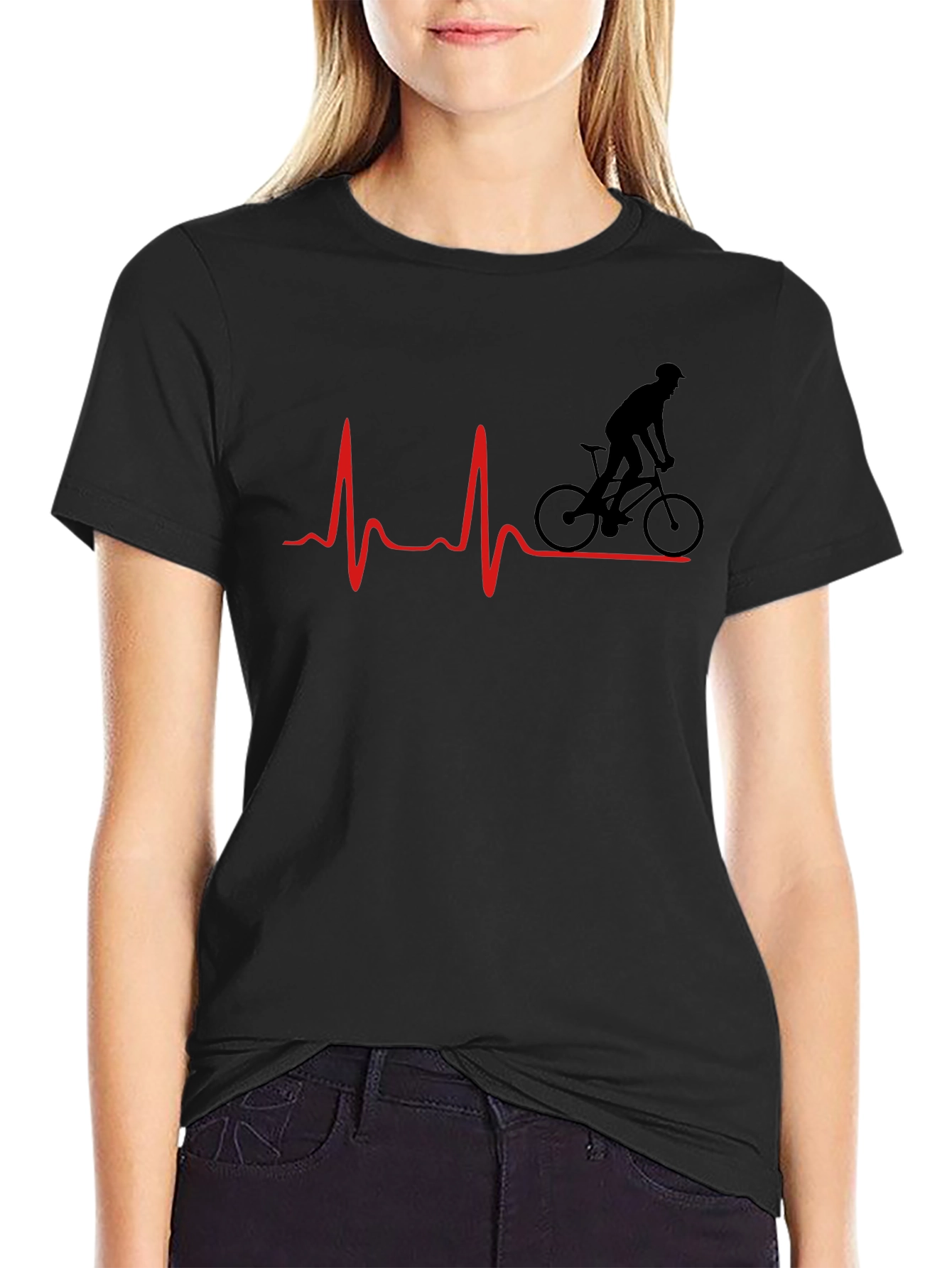 Cyclist Heartbeat Graphic Tee - Ride On!