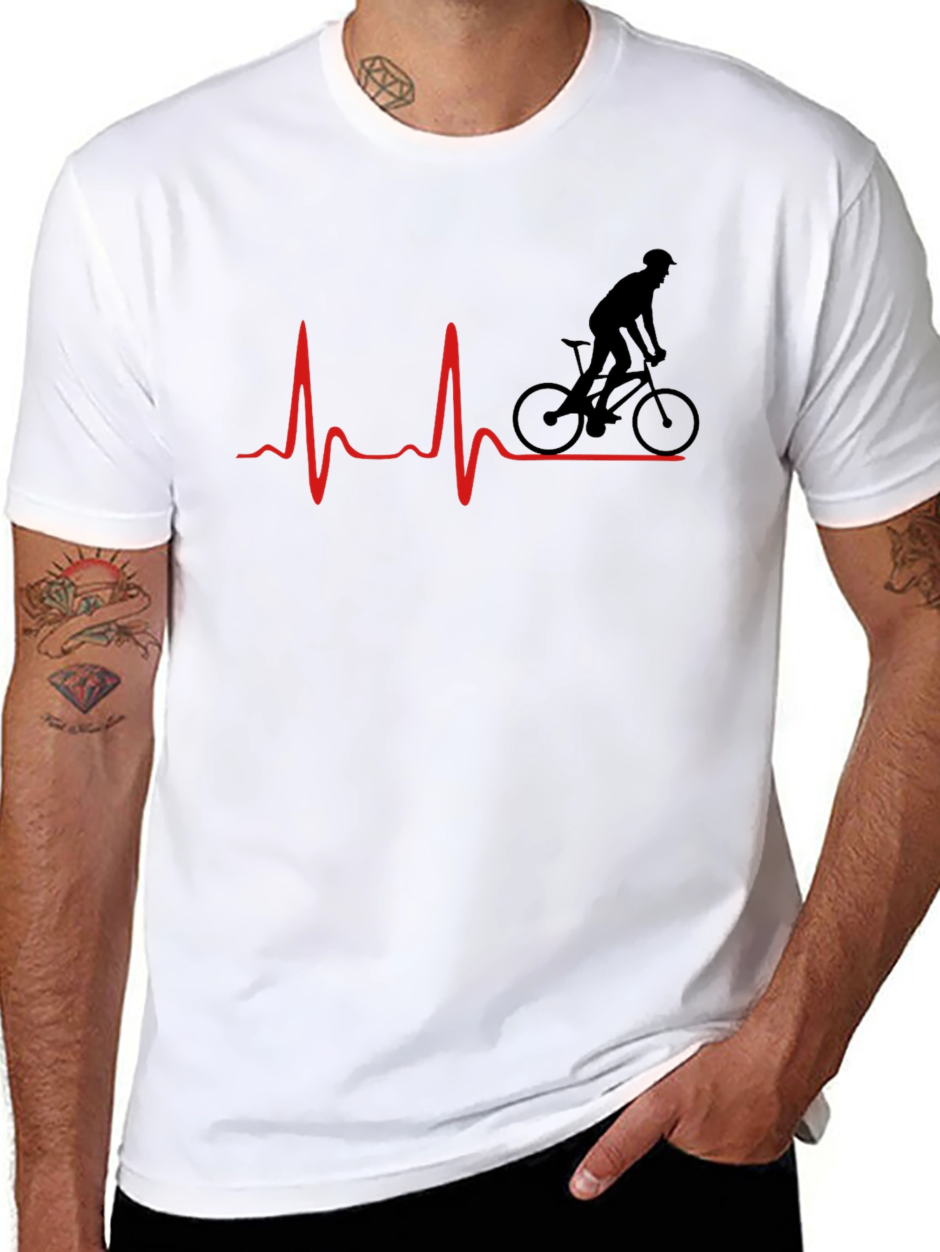 Cyclist Heartbeat Graphic Tee - Ride On!