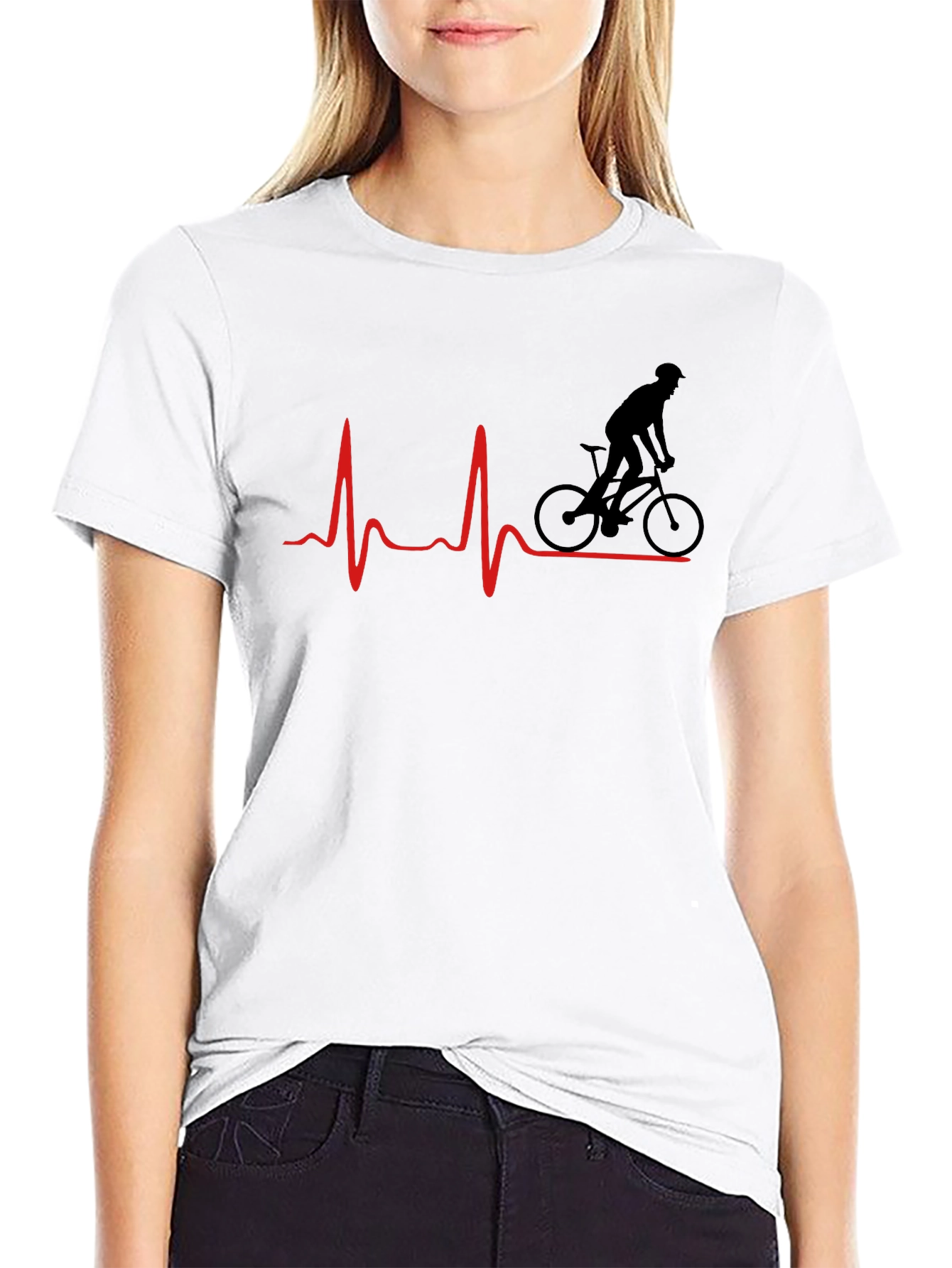 Cyclist Heartbeat Graphic Tee - Ride On!