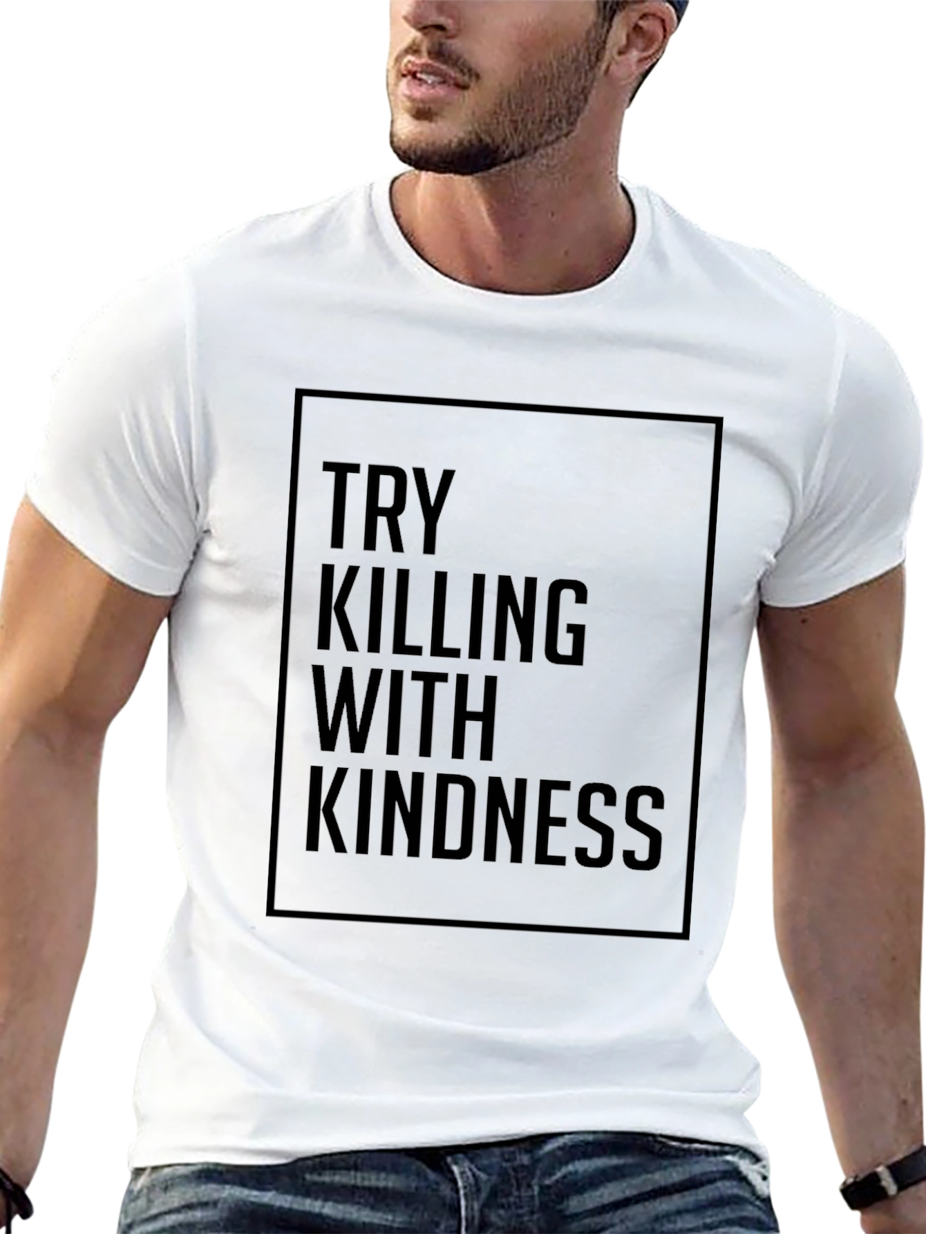Try Killing With Kindness Black Graphic Tee