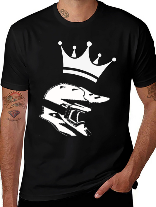 Helmet King Graphic Tee - Black Cotton Blend T-Shirt