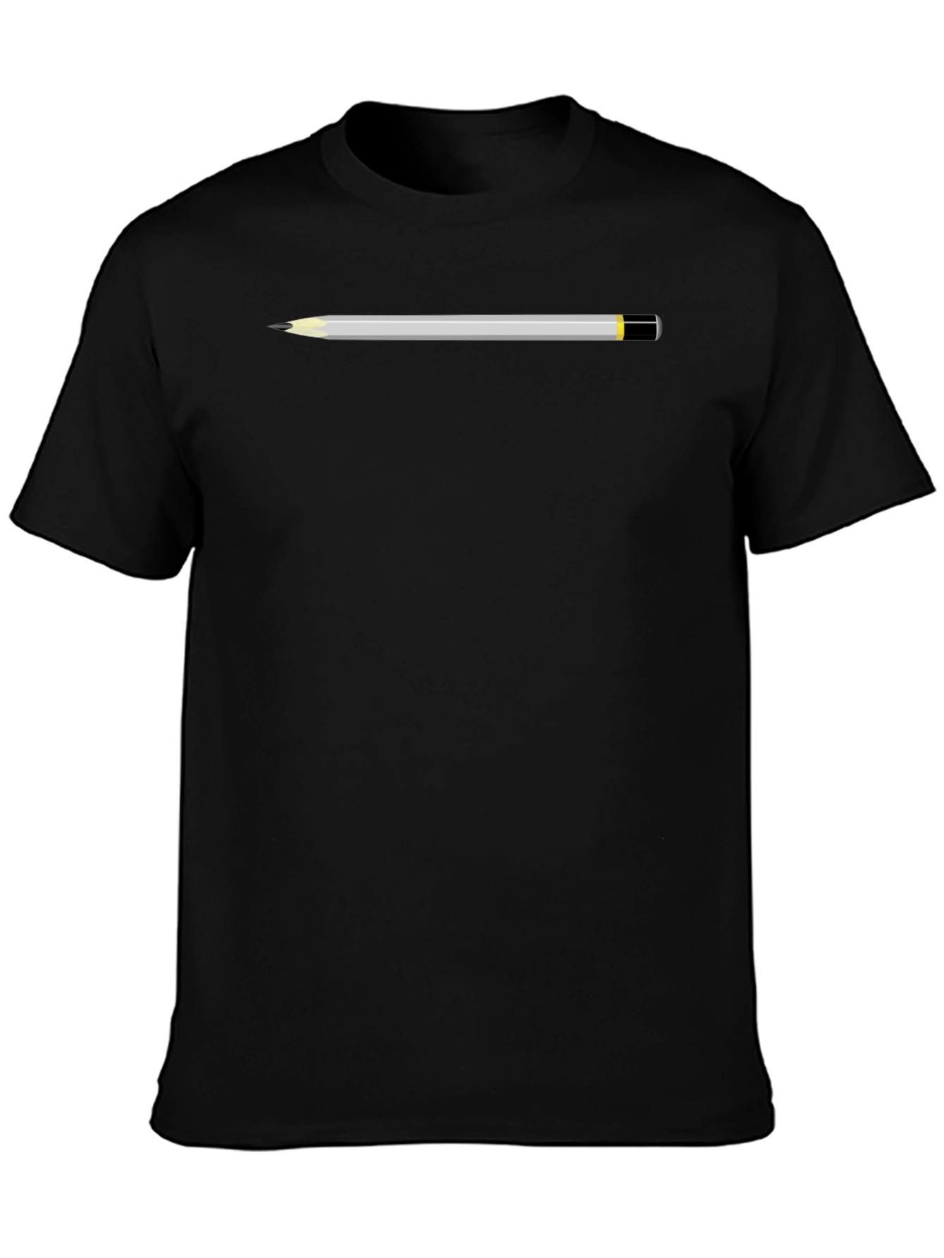 Pencil Graphic T-Shirt - Black Cotton Tee