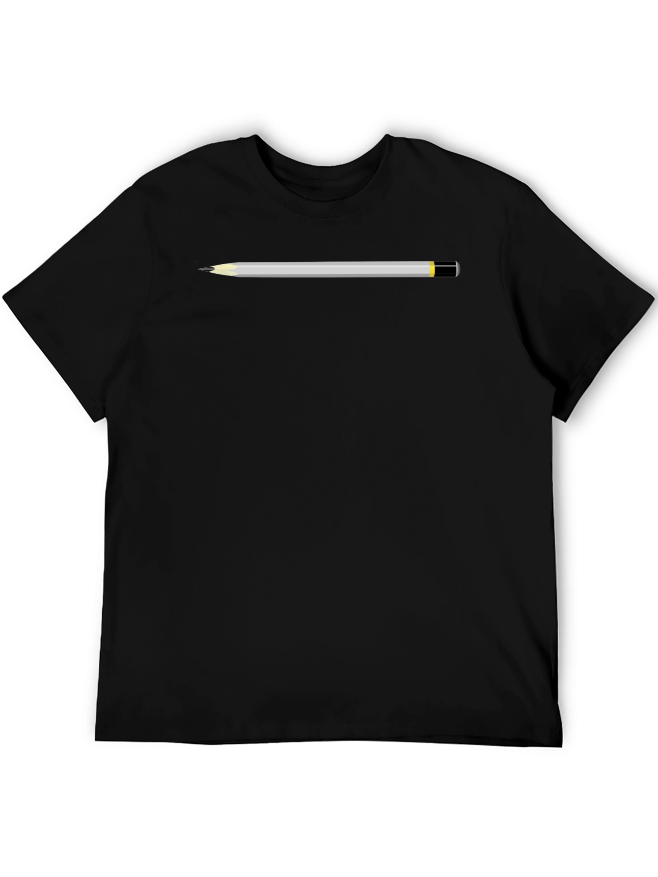 Pencil Graphic T-Shirt - Black Cotton Tee