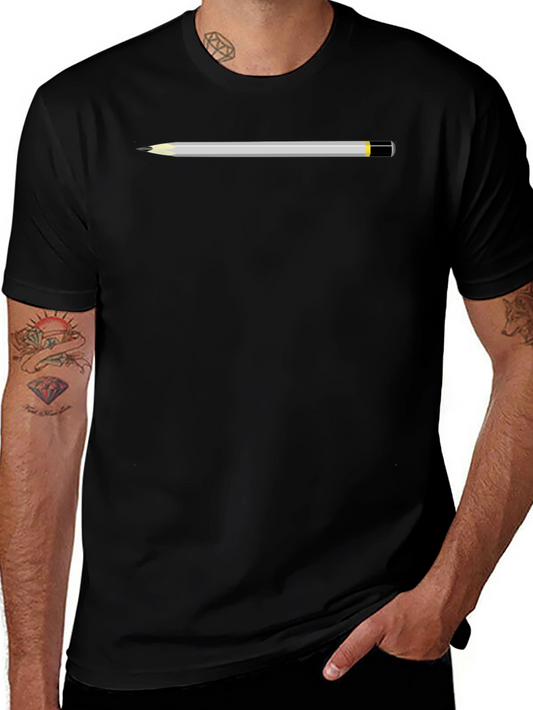 Pencil Graphic T-Shirt - Black Cotton Tee
