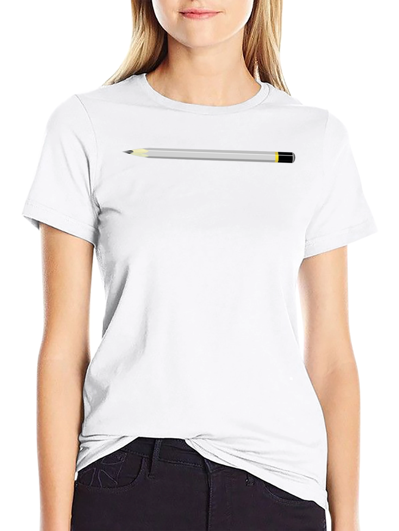 Pencil Graphic T-Shirt - Black Cotton Tee