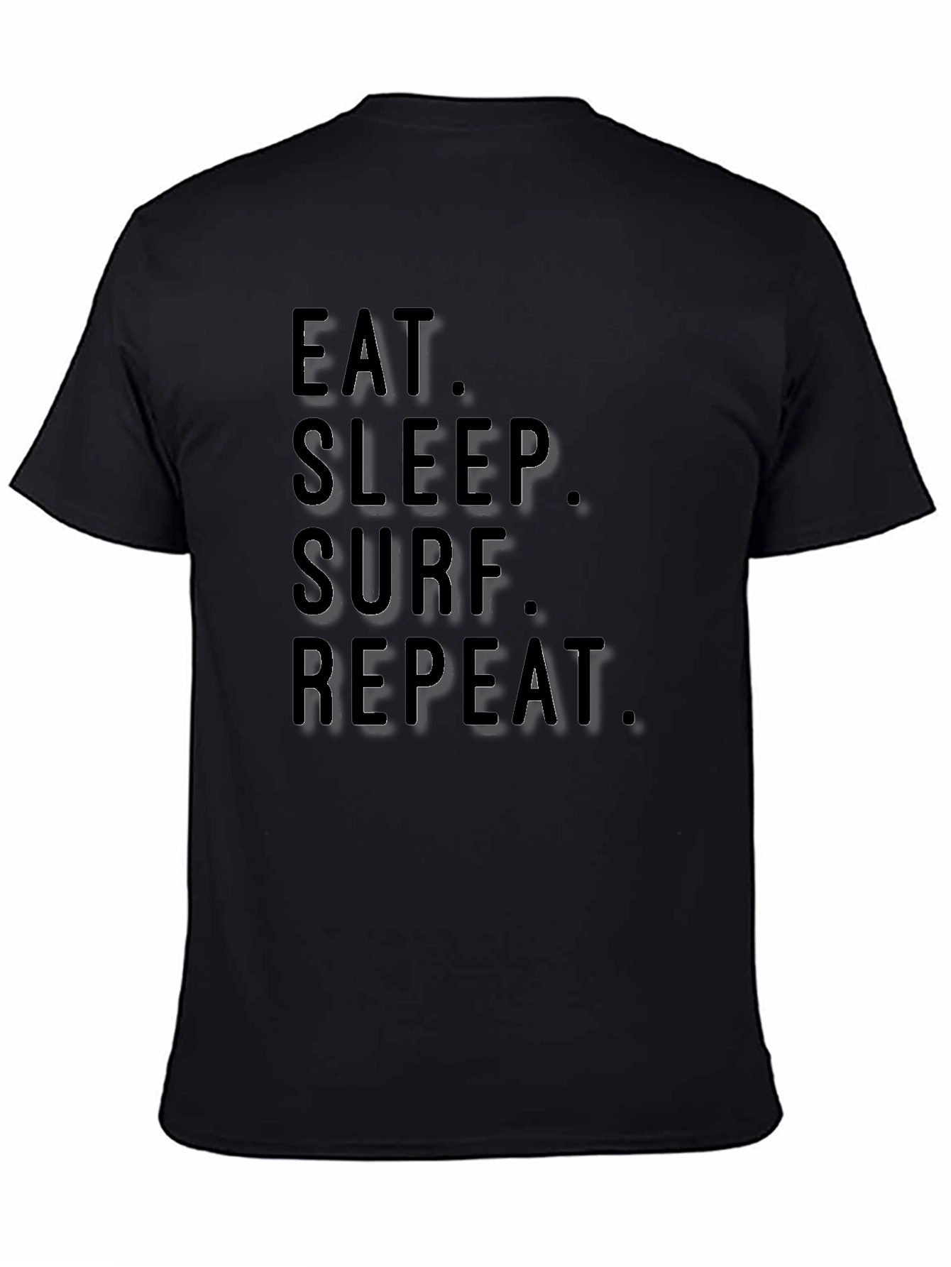 Eat Sleep Surf Repeat Black T-Shirt
