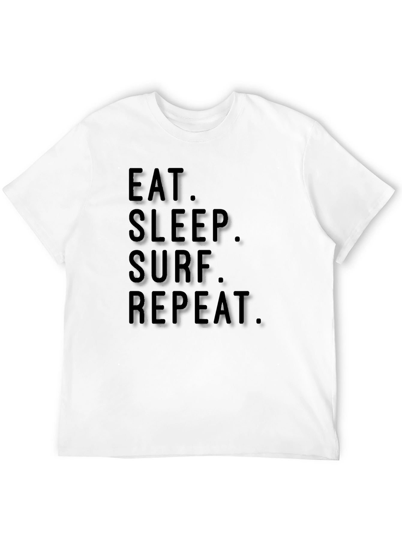 Eat Sleep Surf Repeat Black T-Shirt