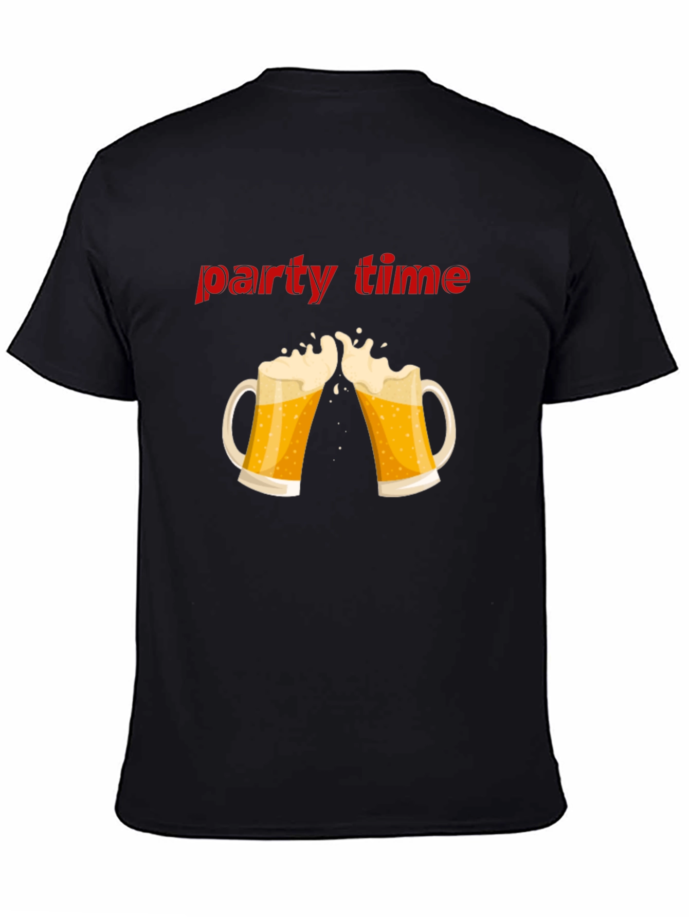Party Time Beer Toast Graphic T-Shirt - Black