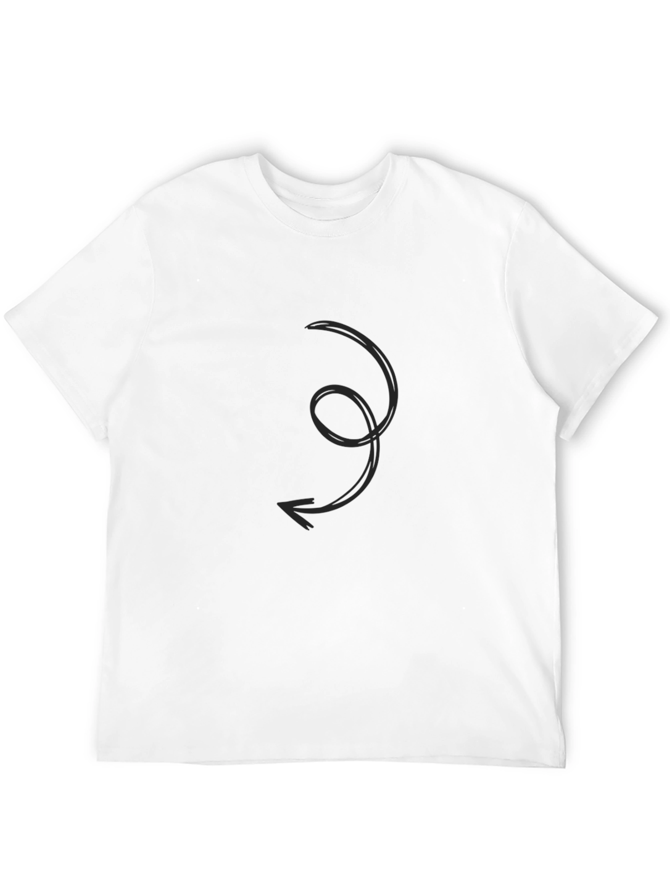Mens Black Graphic Tee - Swirl Arrow Design