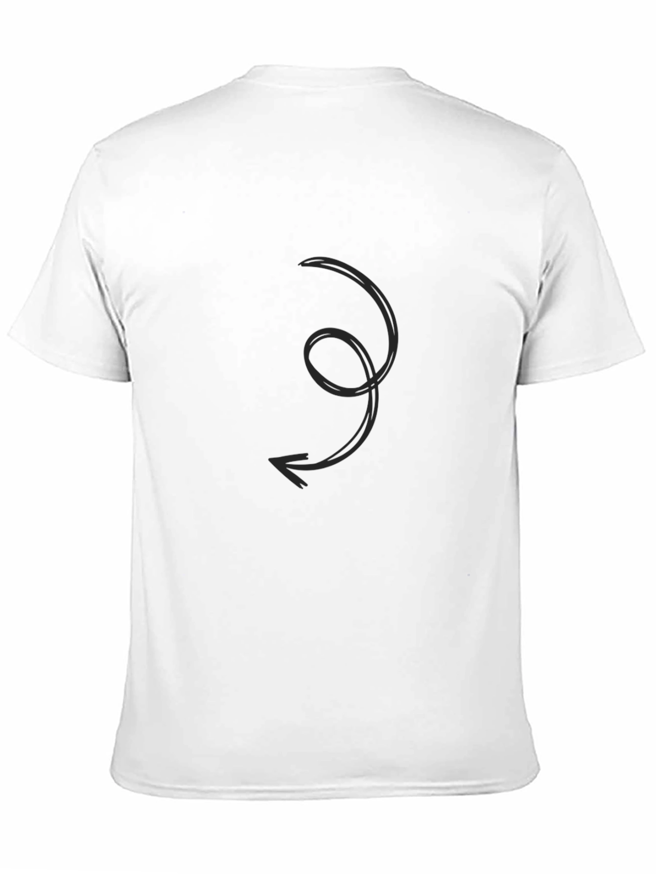 Mens Black Graphic Tee - Swirl Arrow Design