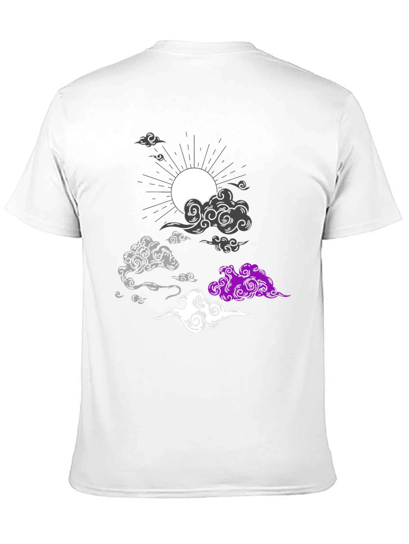 Asexual Pride Clouds Black T-Shirt