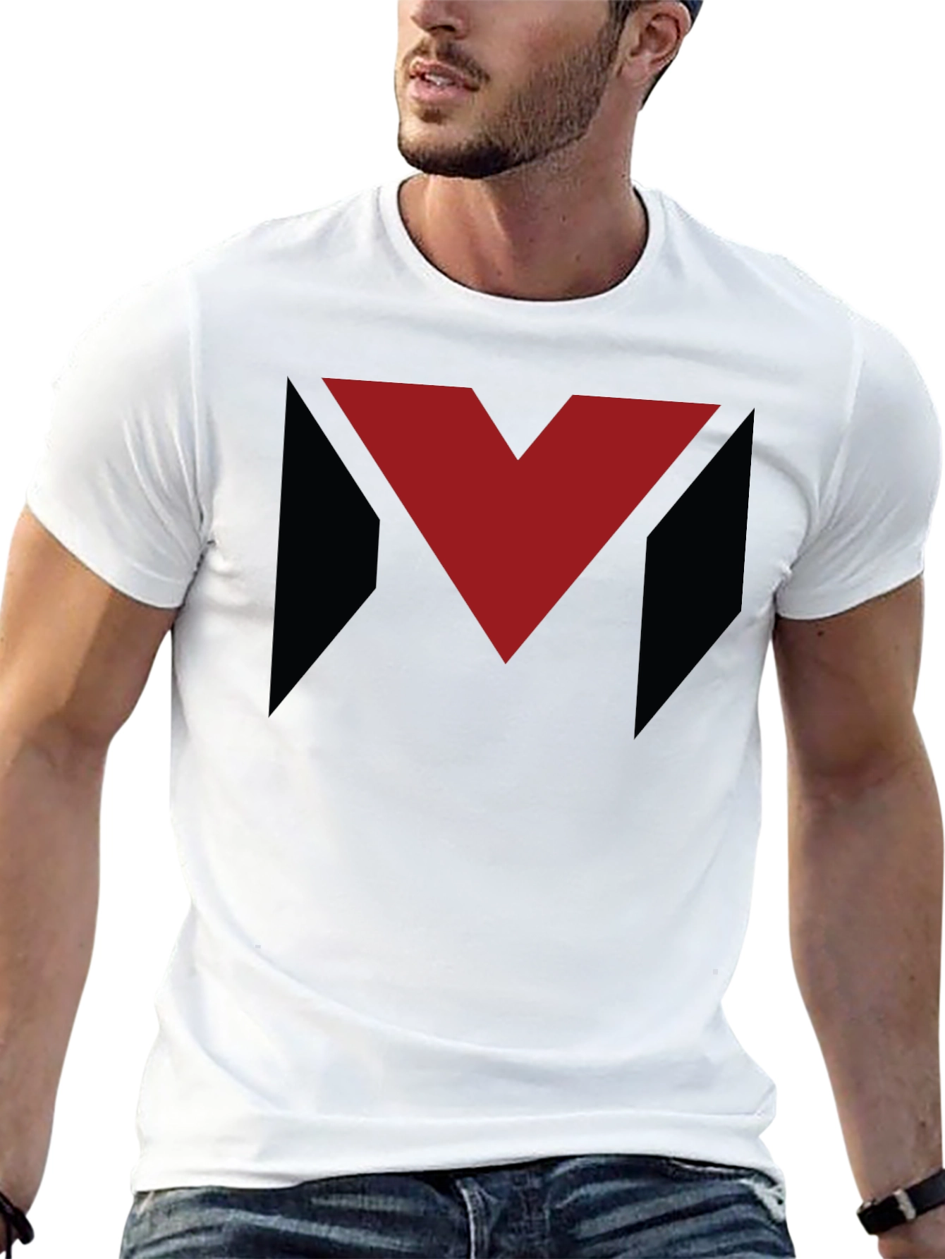 Geometric Logo Tee - Modern Graphic Print Shirt