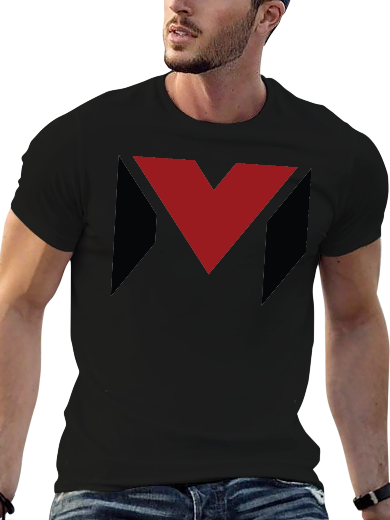 Geometric Logo Tee - Modern Graphic Print Shirt