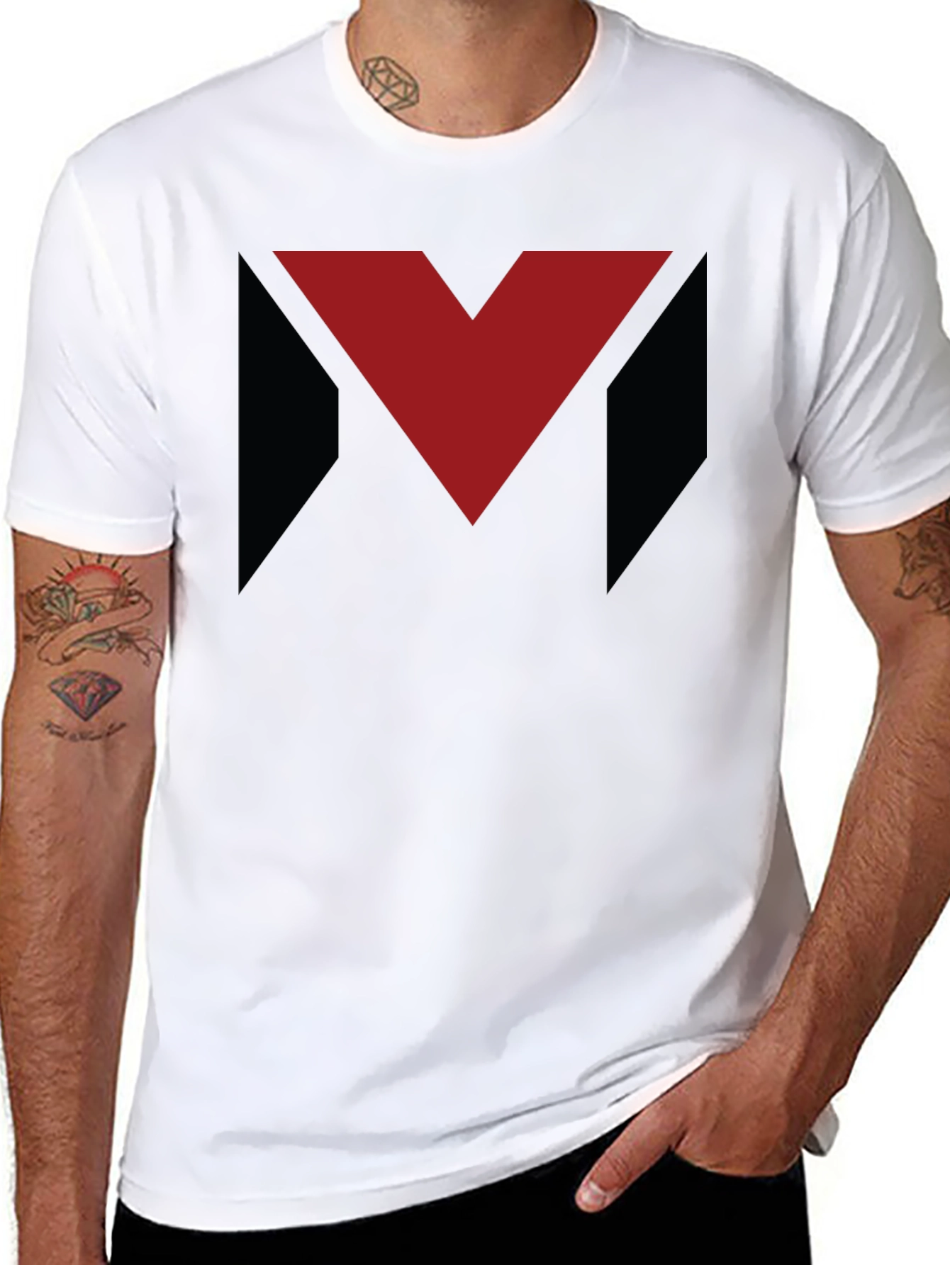 Geometric Logo Tee - Modern Graphic Print Shirt