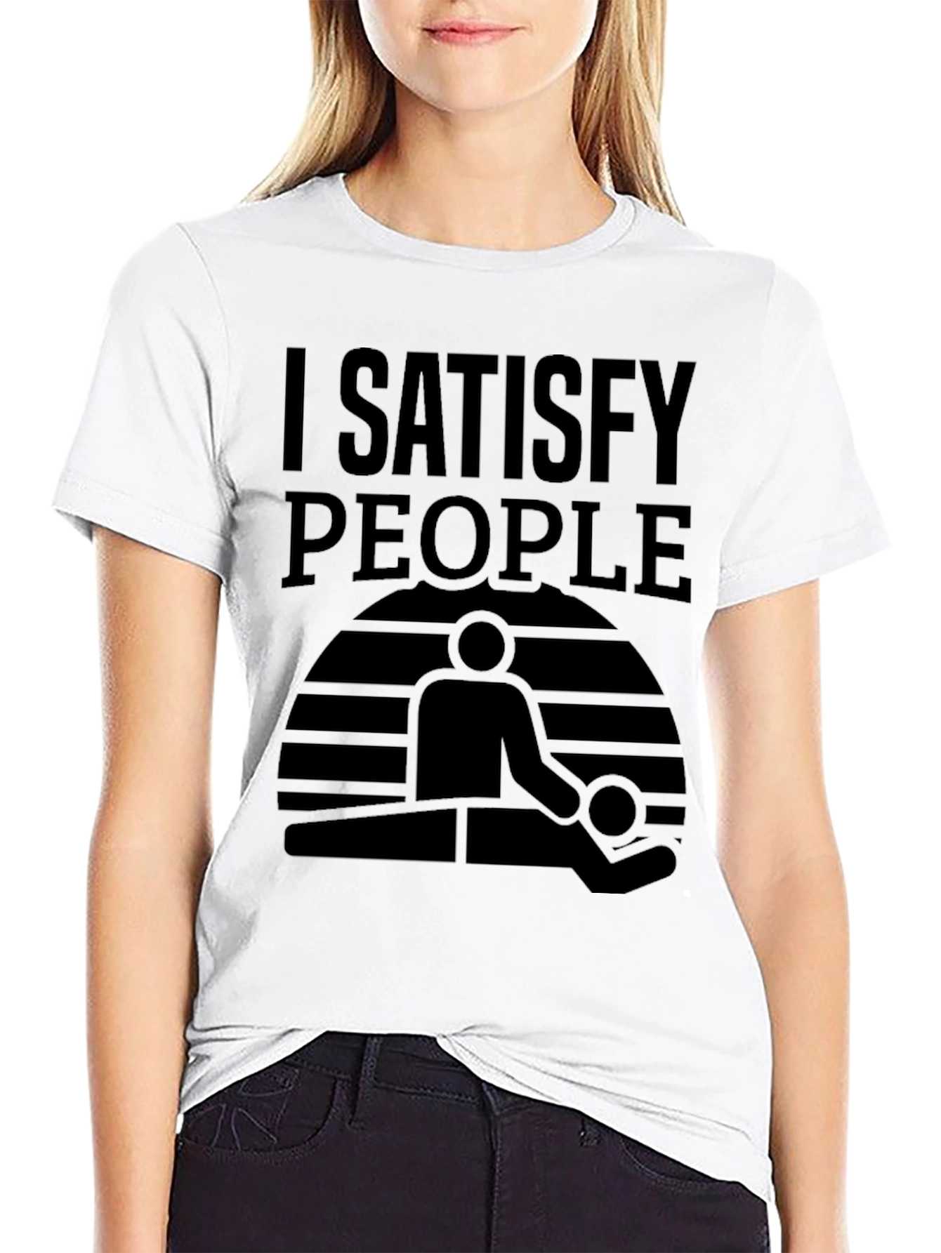 I Satisfy People Massage T-Shirt - Black Graphic Tee