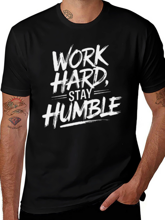 Work Hard Stay Humble Black Graphic Tee