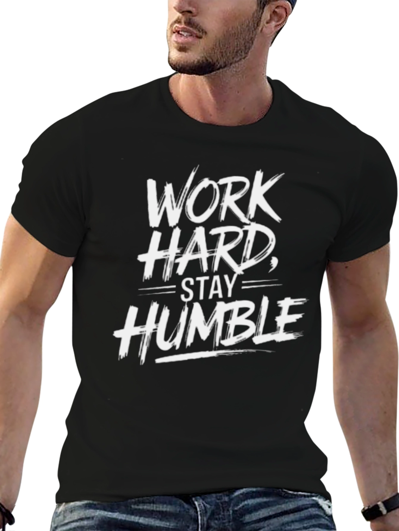 Work Hard Stay Humble Black Graphic Tee
