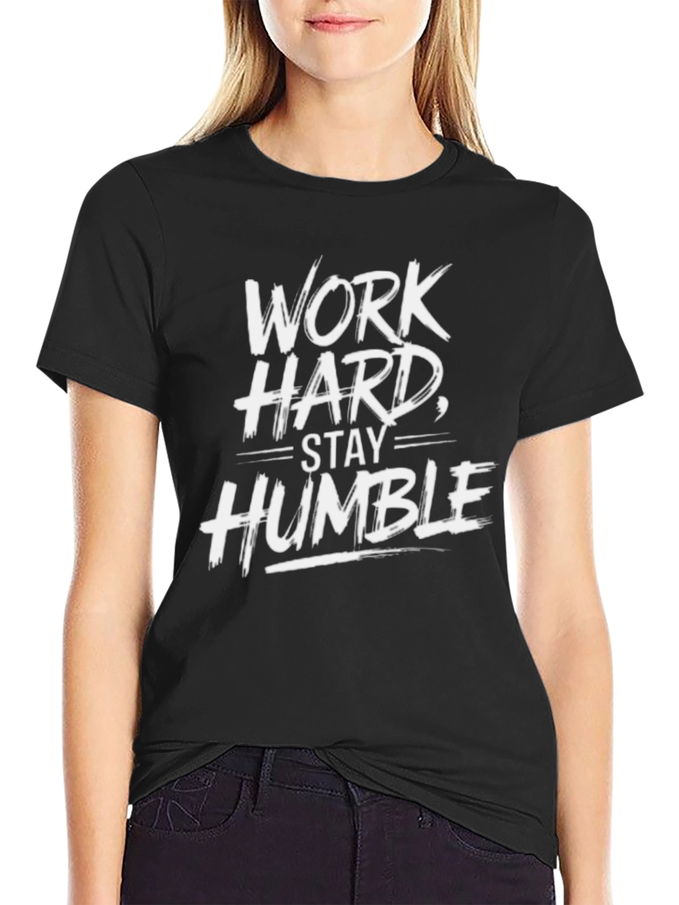 Work Hard Stay Humble Black Graphic Tee