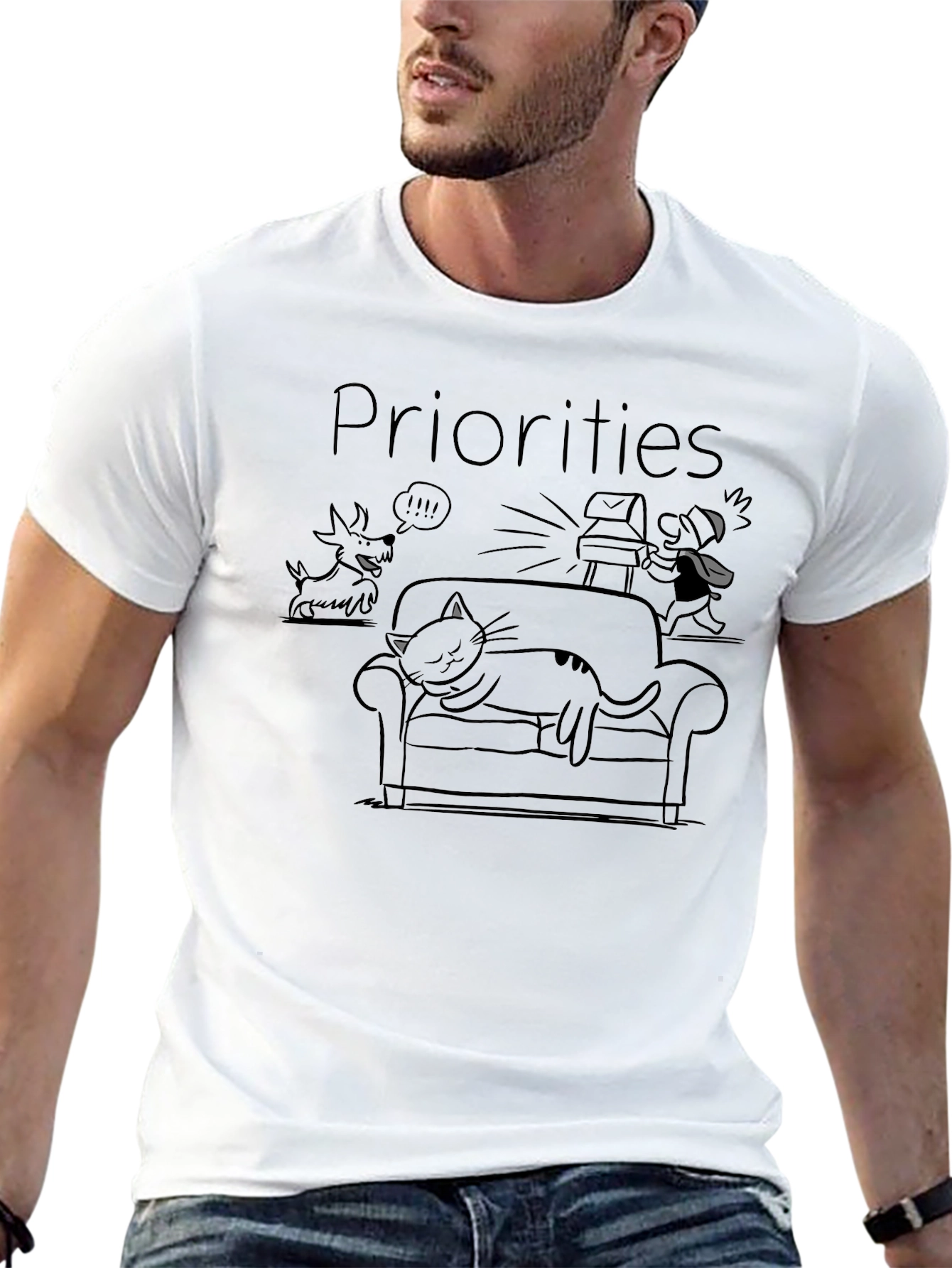 Priorities Graphic Tee - Cat Napping Funny T-Shirt