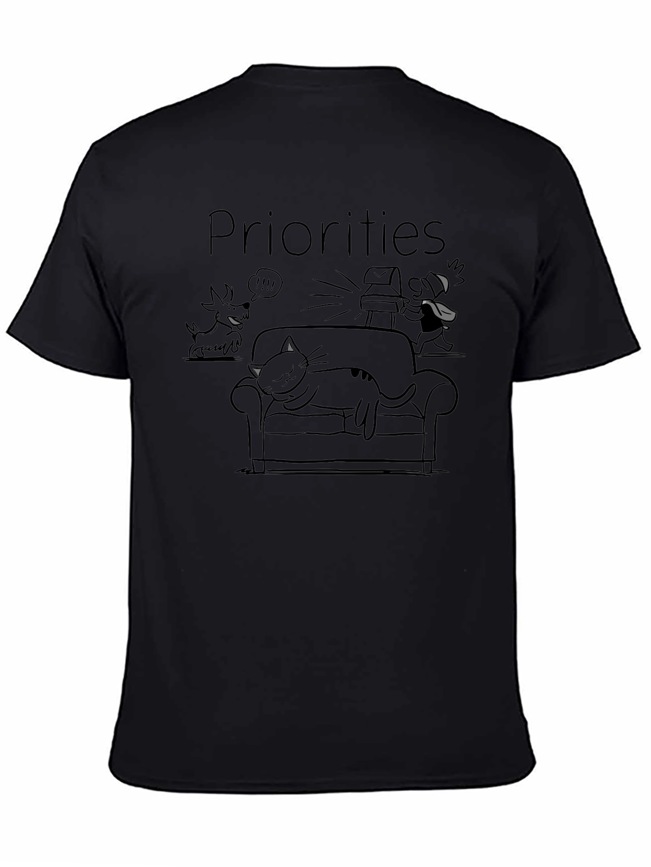 Priorities Graphic Tee - Cat Napping Funny T-Shirt