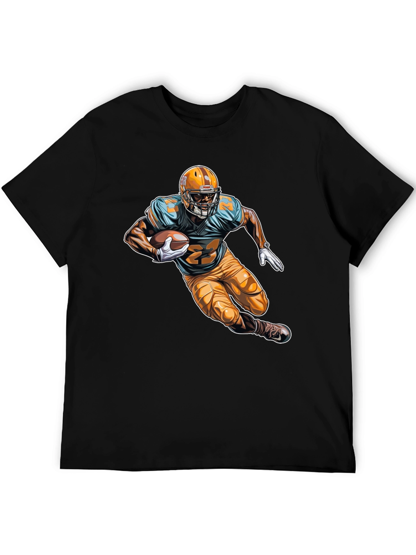 Football Player Graphic Tee - Black